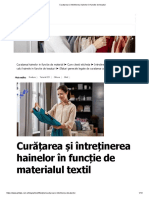 Curatarea Si Intretinerea Hainelor in Functie de Tesaturi