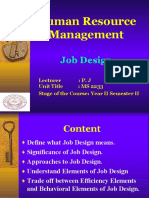 Human Resource Management: Job Design