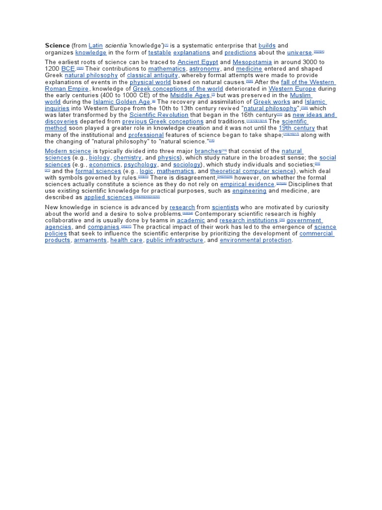 Science Definition PDF Science Cognition