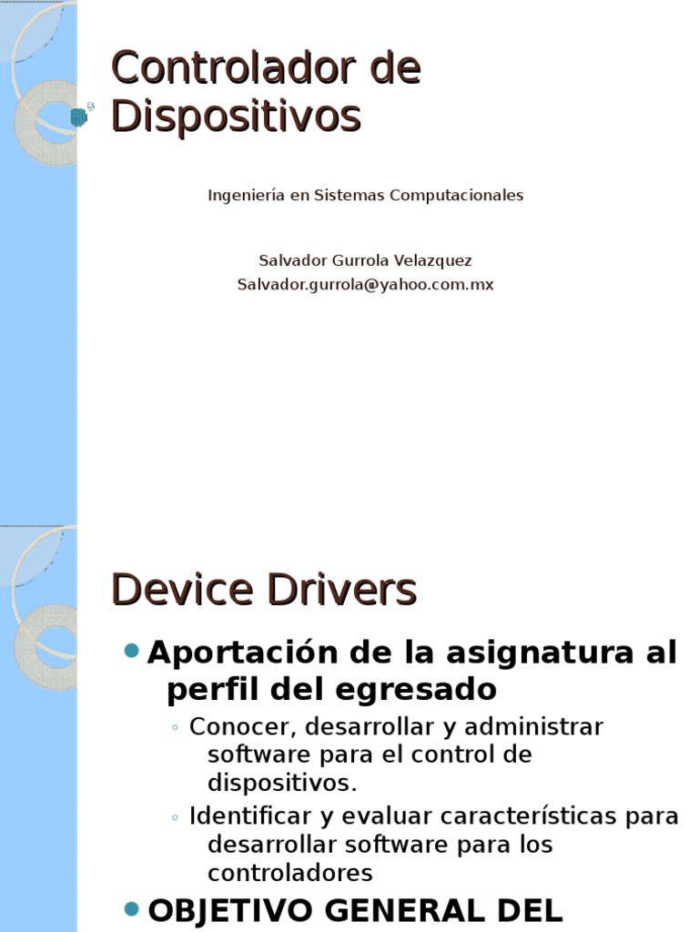 Controladores de Dispositivos: Guía Completa | PDF | Controlador de ...