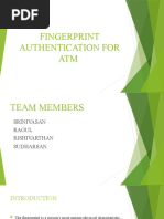 Fingerprint Authentication For ATM