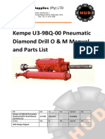 Kempe U3-9BQ-00 Pneumatic Diamond Drill O & M Manual and Parts List
