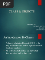 Class & Objects: Presented By:-Akshat Gupta BCA209 35225502019