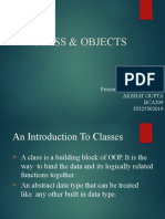 Class & Objects: Presented By:-Akshat Gupta BCA209 35225502019