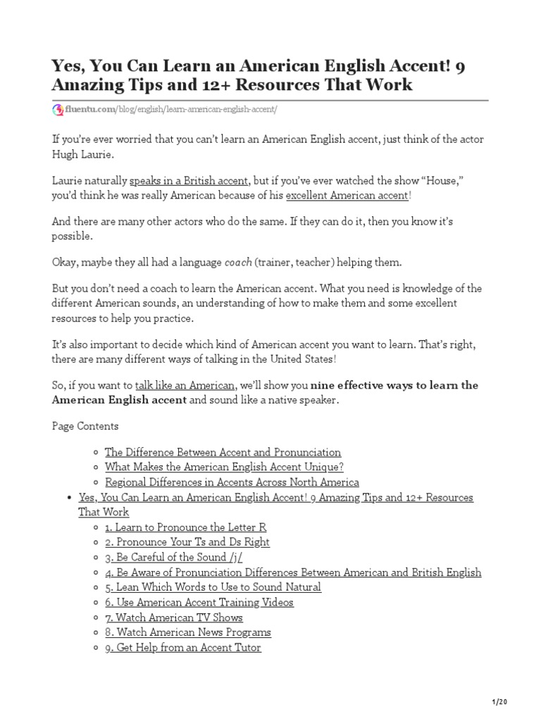 Yes You Can Learn An American English Accent 9 Amazing Tips And 12