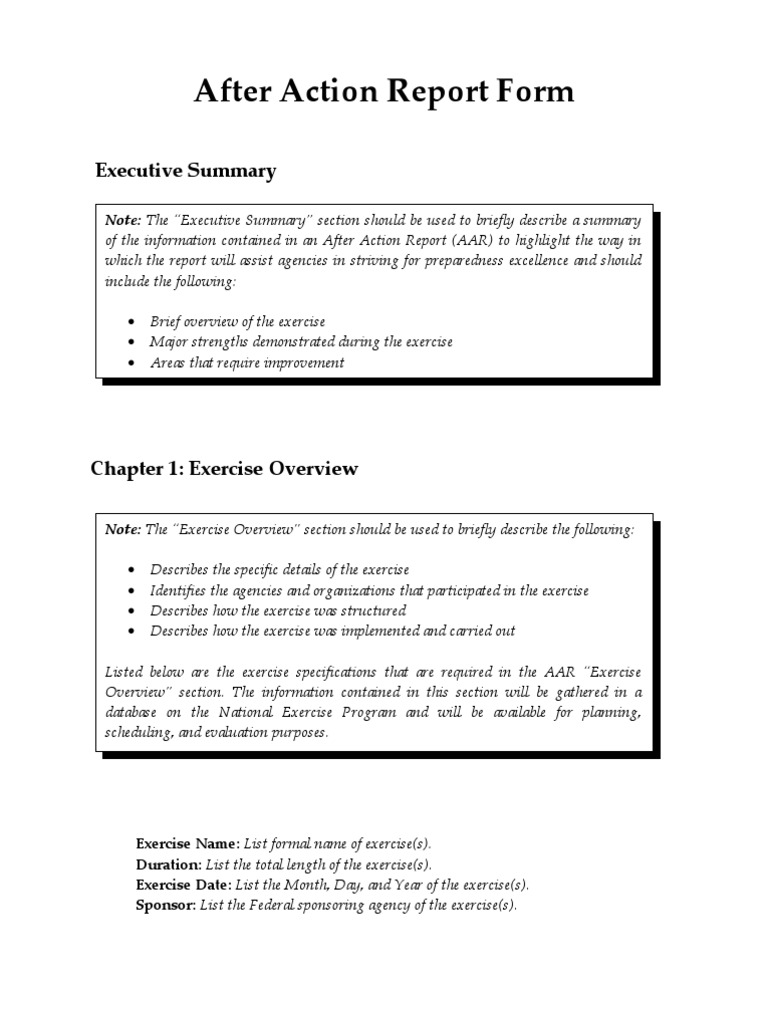 After Action Report Template Guide | PDF | Emergency Management ...