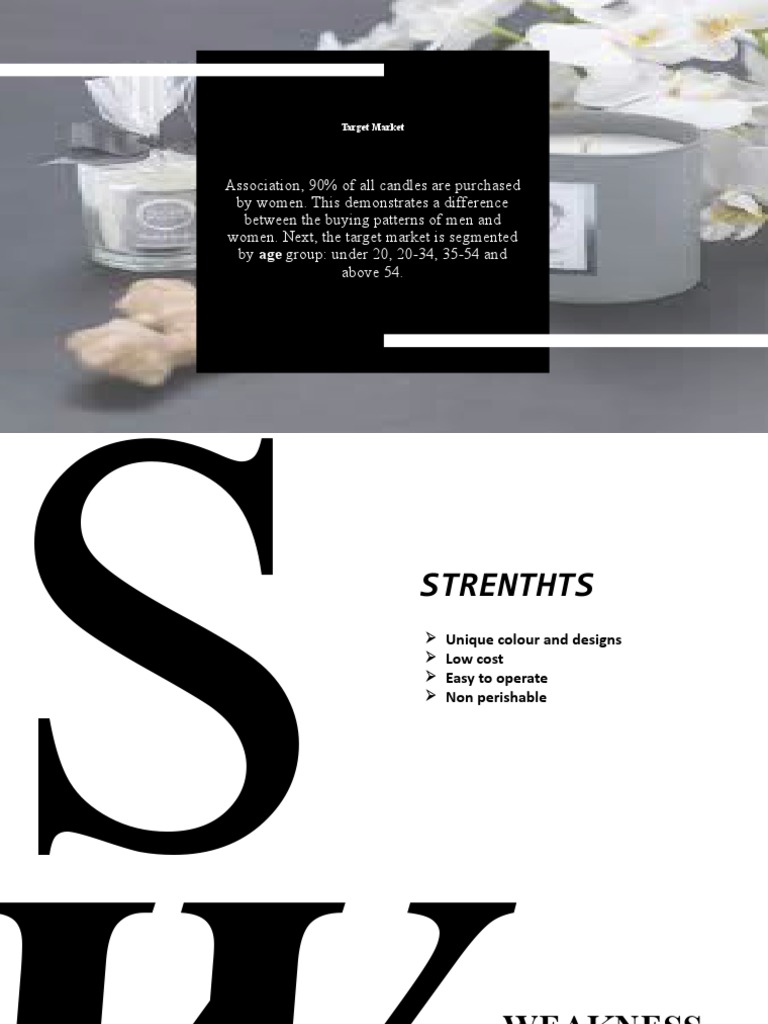 Defining the Target Market and Performing a SWOT Analysis for a Candle
