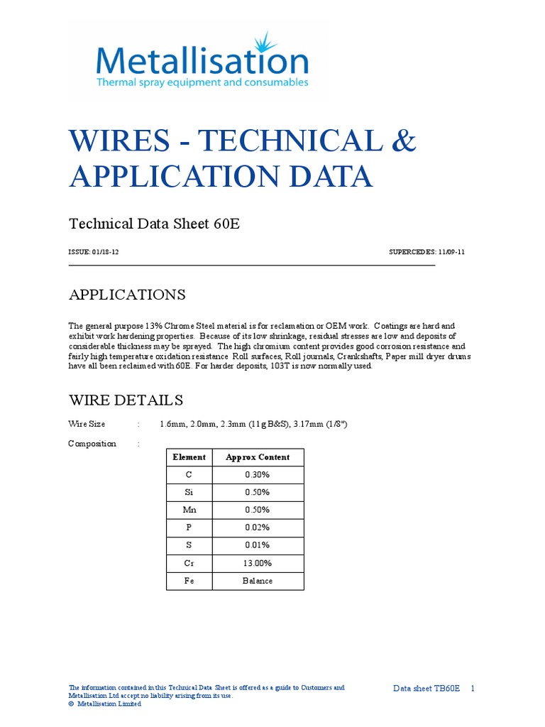 Wires - Technical & Application Data | PDF | Chromium | Applied And ...