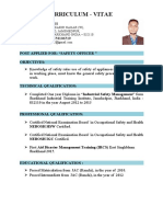 Curriculum - Vitae: Post Applied For: "Safety Officer " Objectives