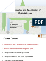 Unit-1: Introduction and Classification Of: Medical Devices