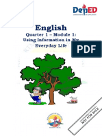 English: Quarter 1 - Module 1: Everyday Life
