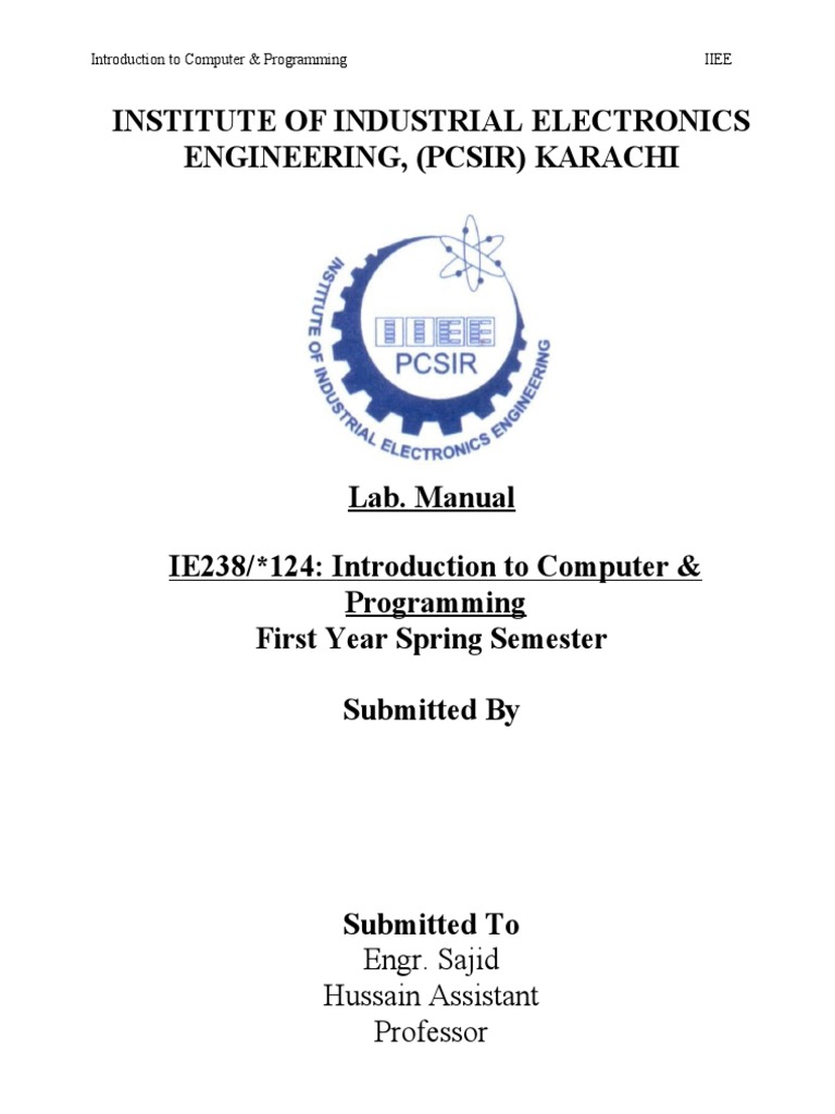 Computer Programming Lab Manual | PDF | Pointer (Computer Programming ...