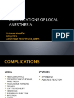 Complications of Local Anesthesia: DR Amna Muzaffar BDS, Fcps Assistant Professor, Omfs