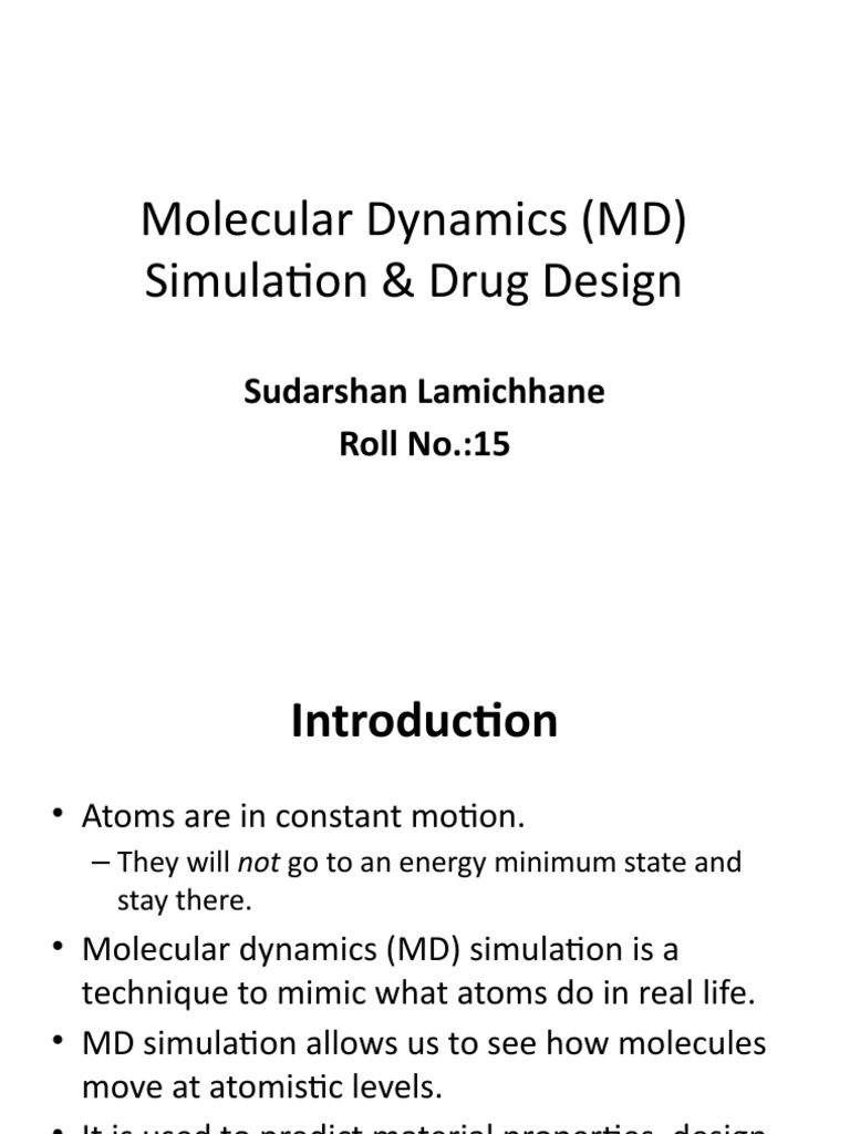 MD Simulation in Drug Discovery Insights | PDF | Molecular Dynamics ...