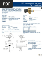 S85 Technical Data: Capacitive Liquid Level Switch