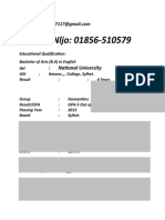 Proffessional CV Format