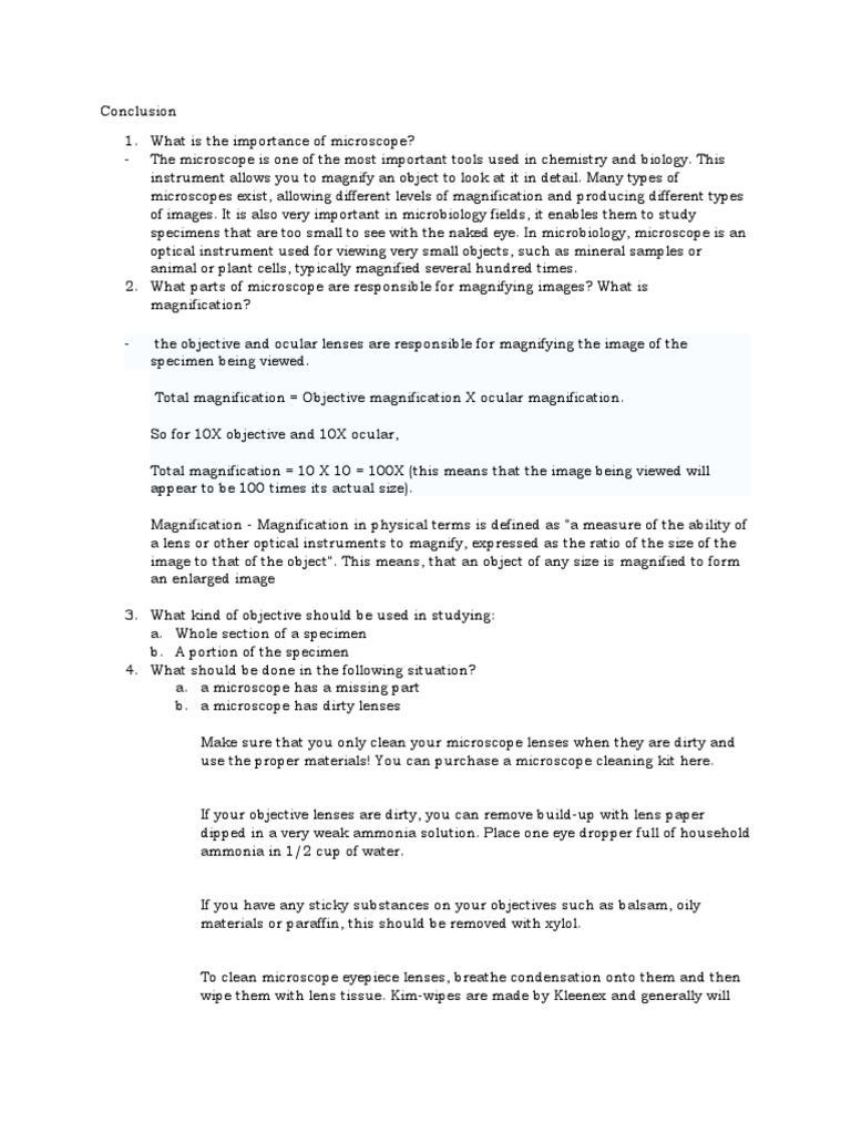 Conclusion Chem PDF Microscope