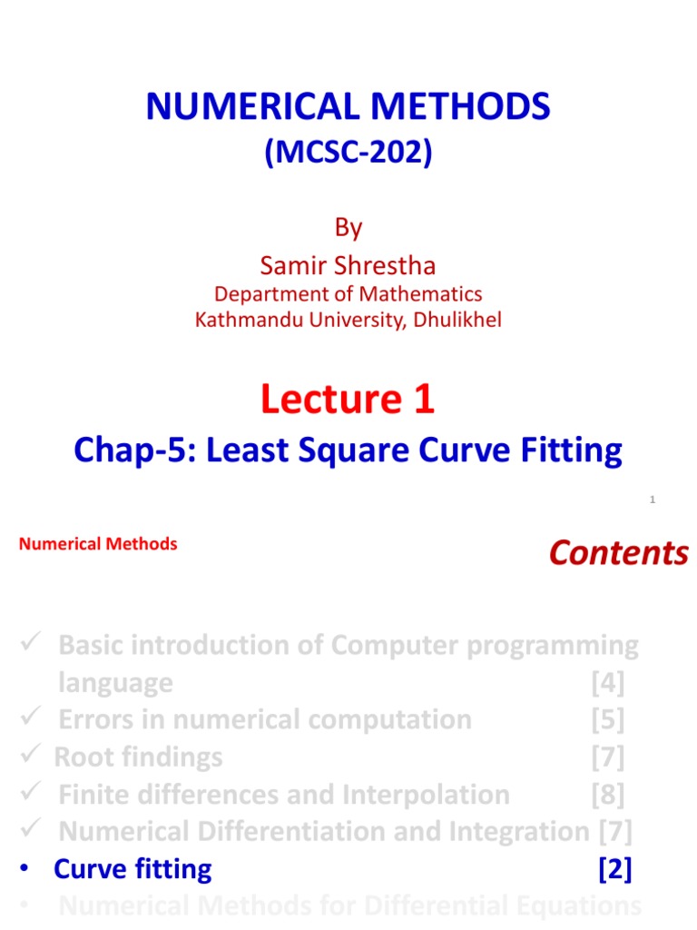 Least Squares Curve Fitting Guide | PDF | Numerical Analysis | Curve