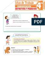 Pronombres Demostrativos y Posesivos Para Cuarto Grado de Primaria