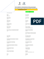 Self Declaration Form Details For International Arriving Passengers