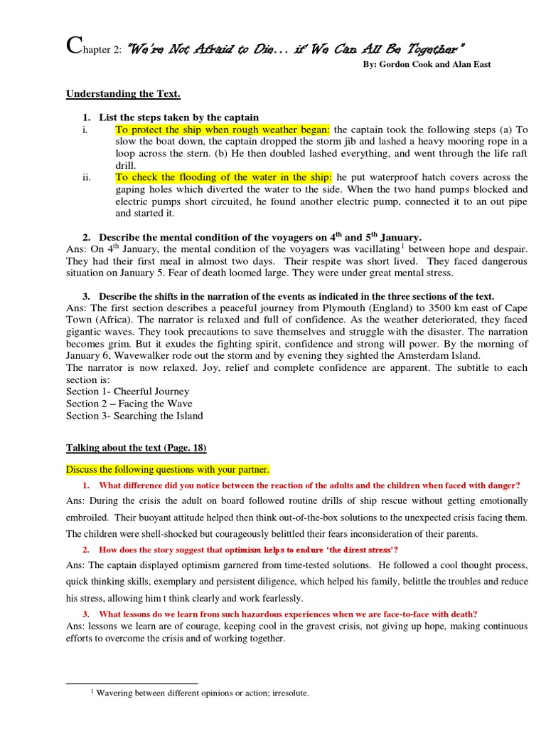 Chapter 2 We Re Not Afraid To Die Pdf Ships Water Transport