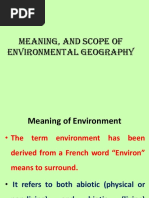 Meaning Scope of Environment Geography