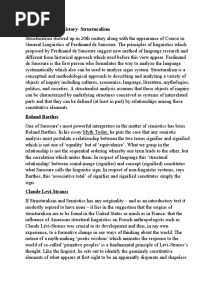1) Definition, History-Structuralism