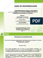 Fermentación de levadura inhibida por contaminantes