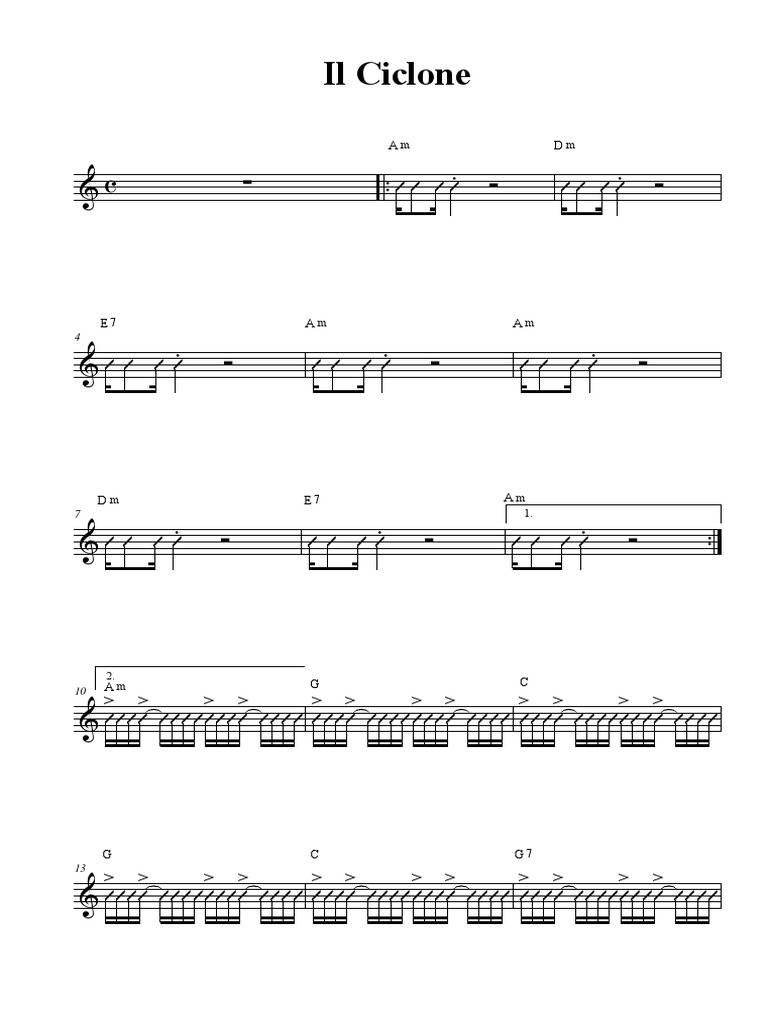 Il Ciclone Sheet Music Guide | PDF