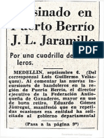 LR - Asesinado en Puerto Berrío J.L. Jaramillo - 19590907