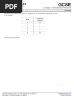 Frequency Tables: 1. (3 Marks