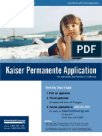 Kaiser Permanente California Individual and Family Application KPIF 60056508 2011