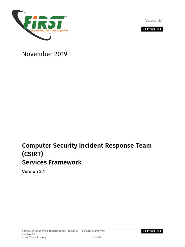 FIRST CSIRT Services Framework v2.1.0 | PDF | Information Security ...