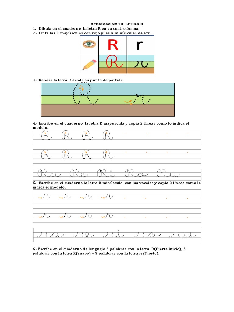 Actividades para la letra R | PDF | Artes del Lenguaje y Comunicación