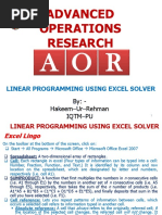 Advanced Operations Research: By: - Hakeem-Ur-Rehman Iqtm-Pu