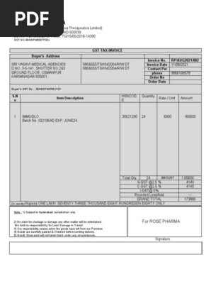 SRI VASAVI MEDICAL AGENCIES  INVOICE RPAUG002