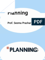 Planning: Prof. Seema Prashar