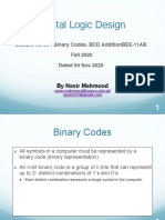 09 DLD Lec 09 BInary COdes, BCD Arithmetics Dated 04 Nov 2020 Lecture Slides