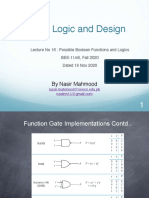 16 DLD Lec 16 Possible Boolean Functions and Logics, Karnaugh Map Dated 19 Nov 2020 Lecture Slides