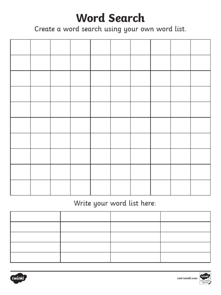 Word Search: Create A Word Search Using Your Own Word List | PDF