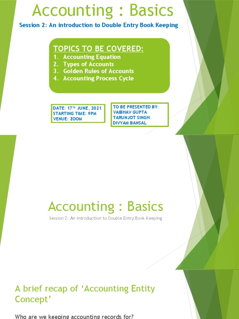 Double Entry Bookkeeping Basics | PDF | Debits And Credits | Economies