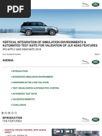 Vertical Integration of Simulation Environments & Automated Test Suite For Validation of JLR Adas Features