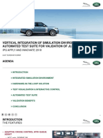 Vertical Integration of Simulation Environments & Automated Test Suite For Validation of JLR Adas Features