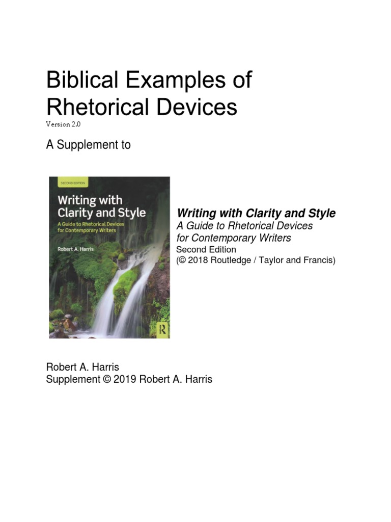 Biblical Examples of Rhetorical Devices PDF Bible Epistle To The