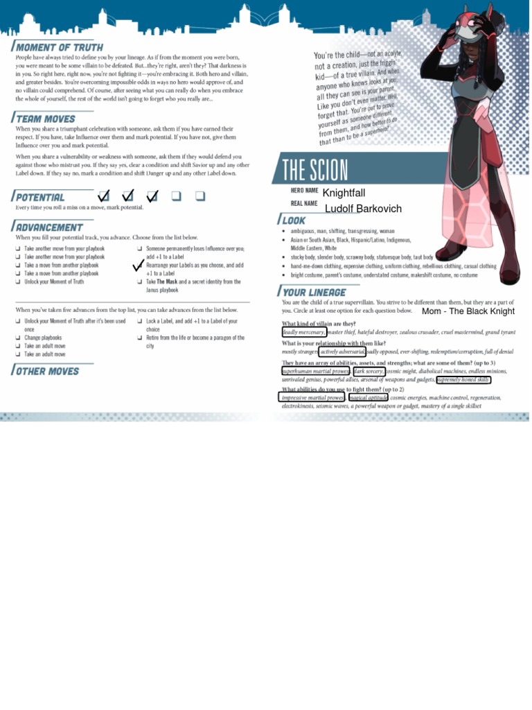 MASKS Playbooks Scion Ludolf PDF