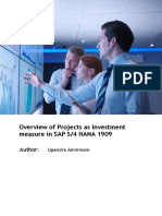 Measure Projects as Investment SAP S/4 1909