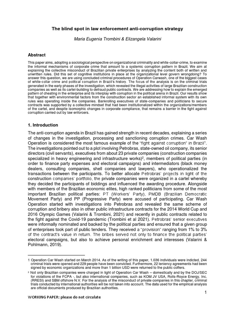 The Blind Spot in Law Enforcement AntiCorruption Strategy Maria