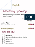Assessing Speaking: An Approach Grounded in Theory and Practice