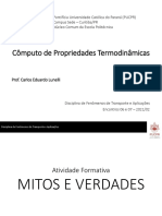 Cálculo de propriedades termodinâmicas