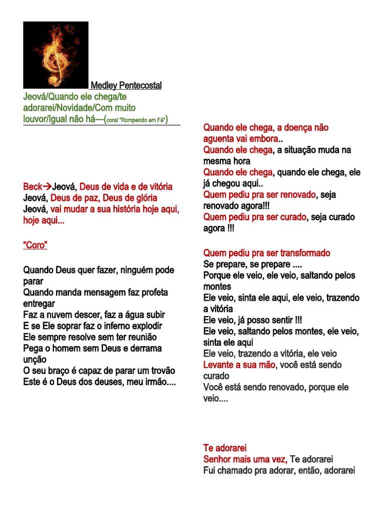 Medley Pentecostal Pdf Deus